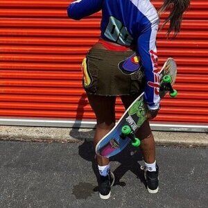 DVisionz Thermal Cargo Skirt Artist Abstract Micro Mini D.Visionz Women's XL 40